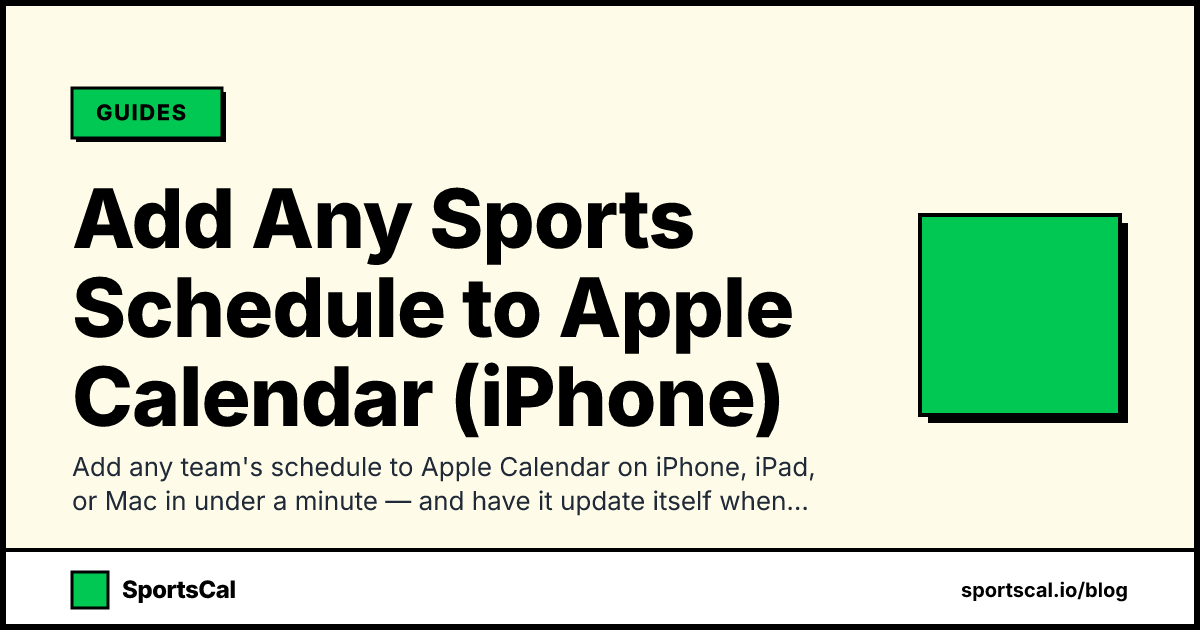 Add Any Sports Schedule to Apple Calendar (iPhone)
