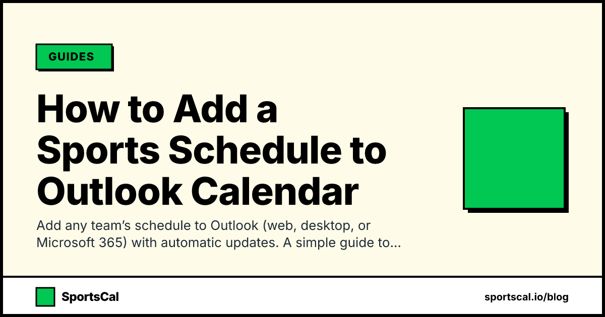 How to Add a Sports Schedule to Outlook Calendar
