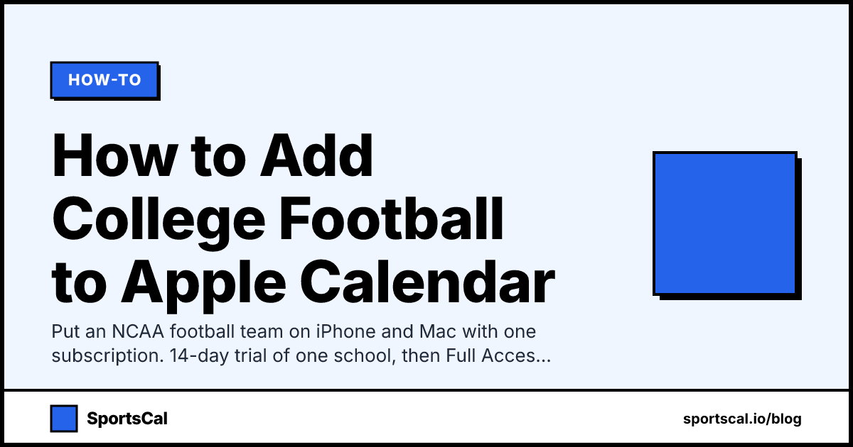 How to Add College Football to Apple Calendar