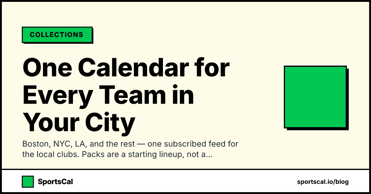 One Calendar for Every Team in Your City